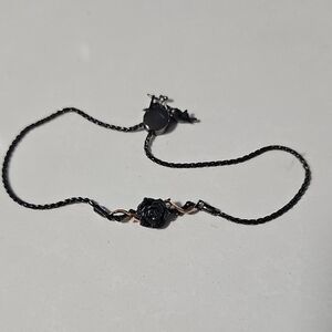 Elegant Disney Maleficent Black Rose Bracelet